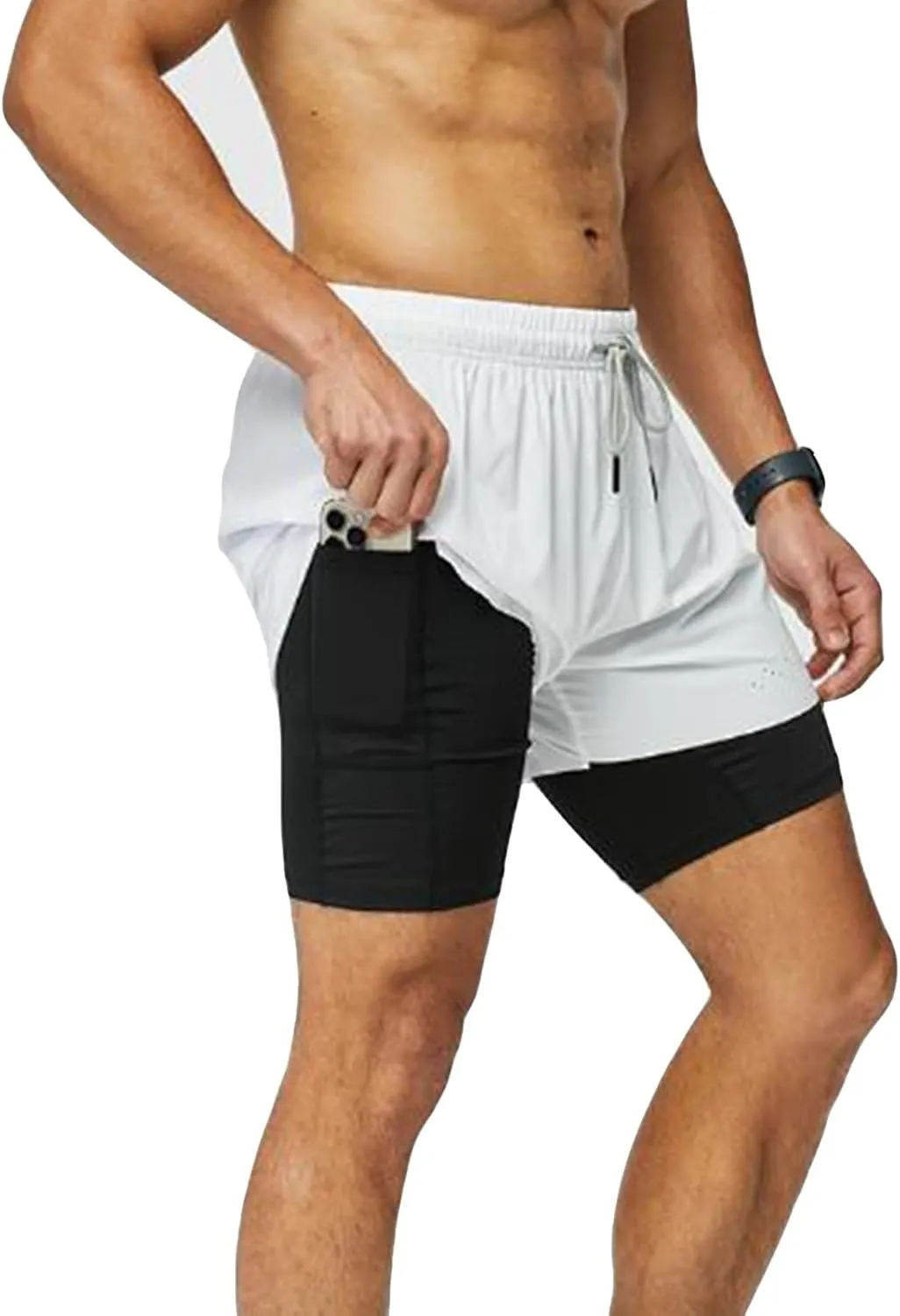 2 In 1 Jogging Shorts Men Liner Workout Running Shorts Lighweight Quick Dry Casual Summer Shorts