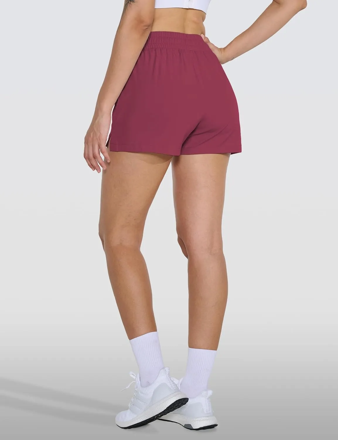 2 Pack 3" Womens Athletic Shorts Basic Running Shorts Lightweight Quick Dry Gym Workout Shorts with Pockets