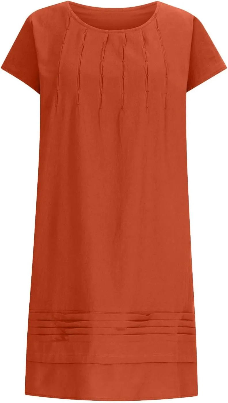 2024 Beach Dresses for Women Women Summer Clothes Summer Outfits for Women Swing Flowy Ruched Dresses Midi Dresses