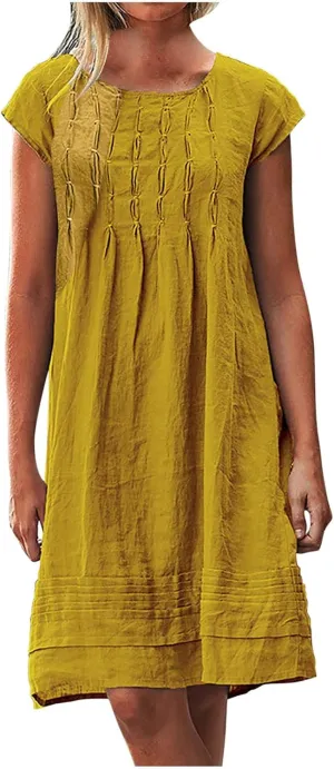 2024 Beach Dresses for Women Women Summer Clothes Summer Outfits for Women Swing Flowy Ruched Dresses Midi Dresses
