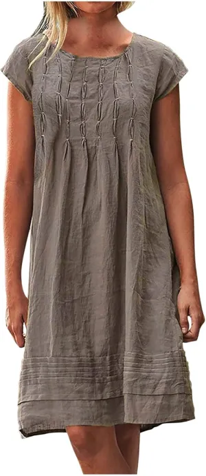 2024 Beach Dresses for Women Women Summer Clothes Summer Outfits for Women Swing Flowy Ruched Dresses Midi Dresses