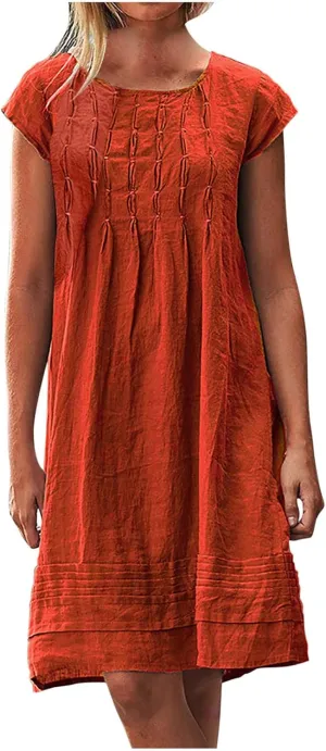 2024 Beach Dresses for Women Women Summer Clothes Summer Outfits for Women Swing Flowy Ruched Dresses Midi Dresses