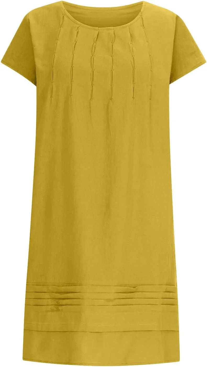 2024 Beach Dresses for Women Women Summer Clothes Summer Outfits for Women Swing Flowy Ruched Dresses Midi Dresses