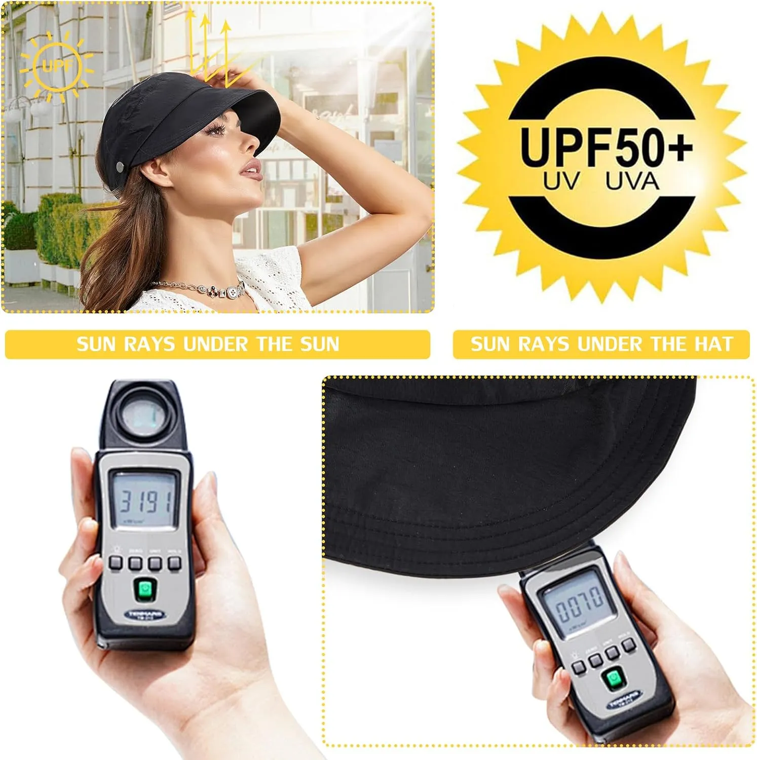 2024 New Women's Large Brim Sun Hats for Women Uv Protection Hollow Top Sun Hat Packable Sun Hat Women