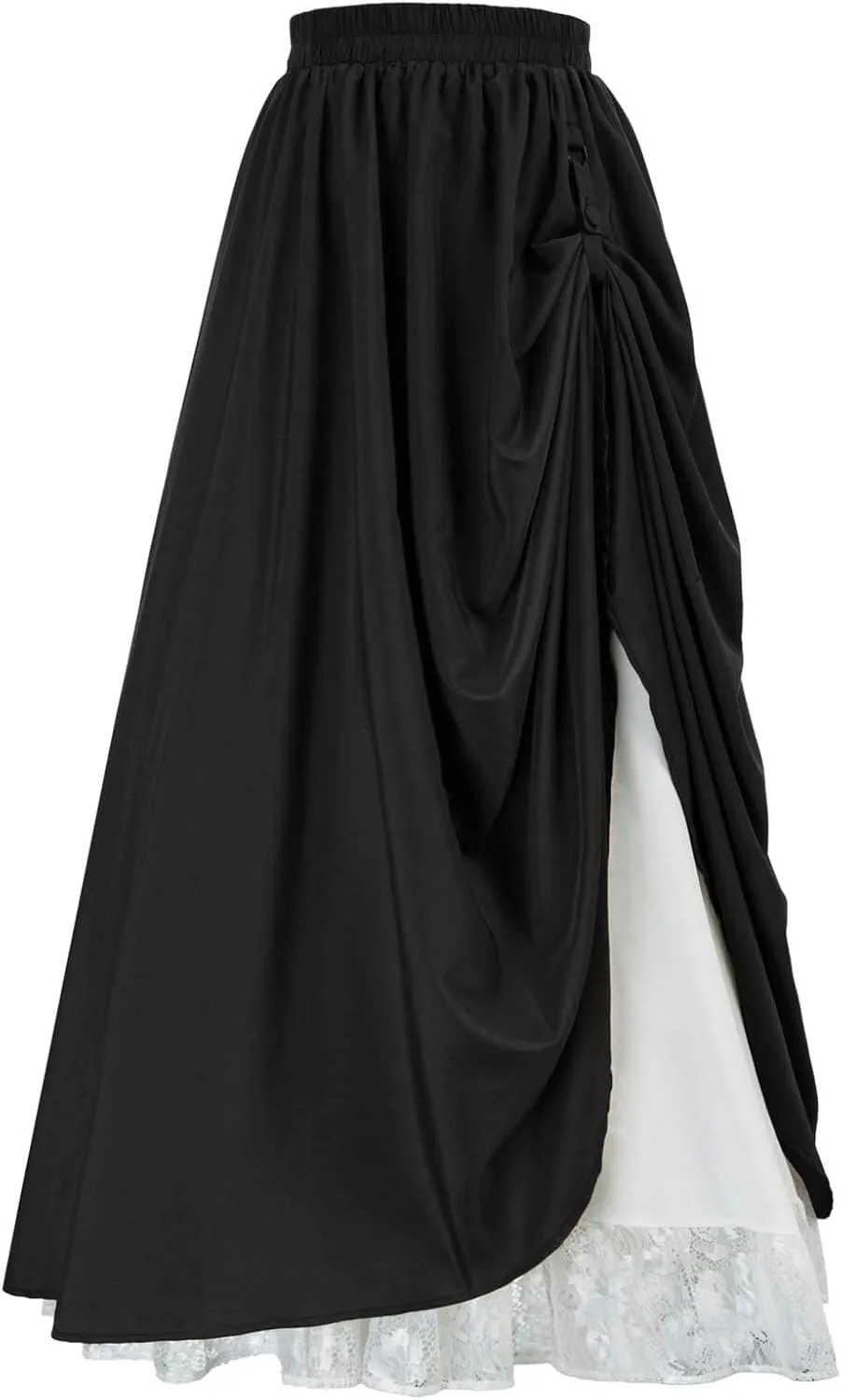 2025 Half Slip Skirt Extender 100% Cotton Vintage Underskirt Pleated Casual Beach Boho Long Skirt with Pocket