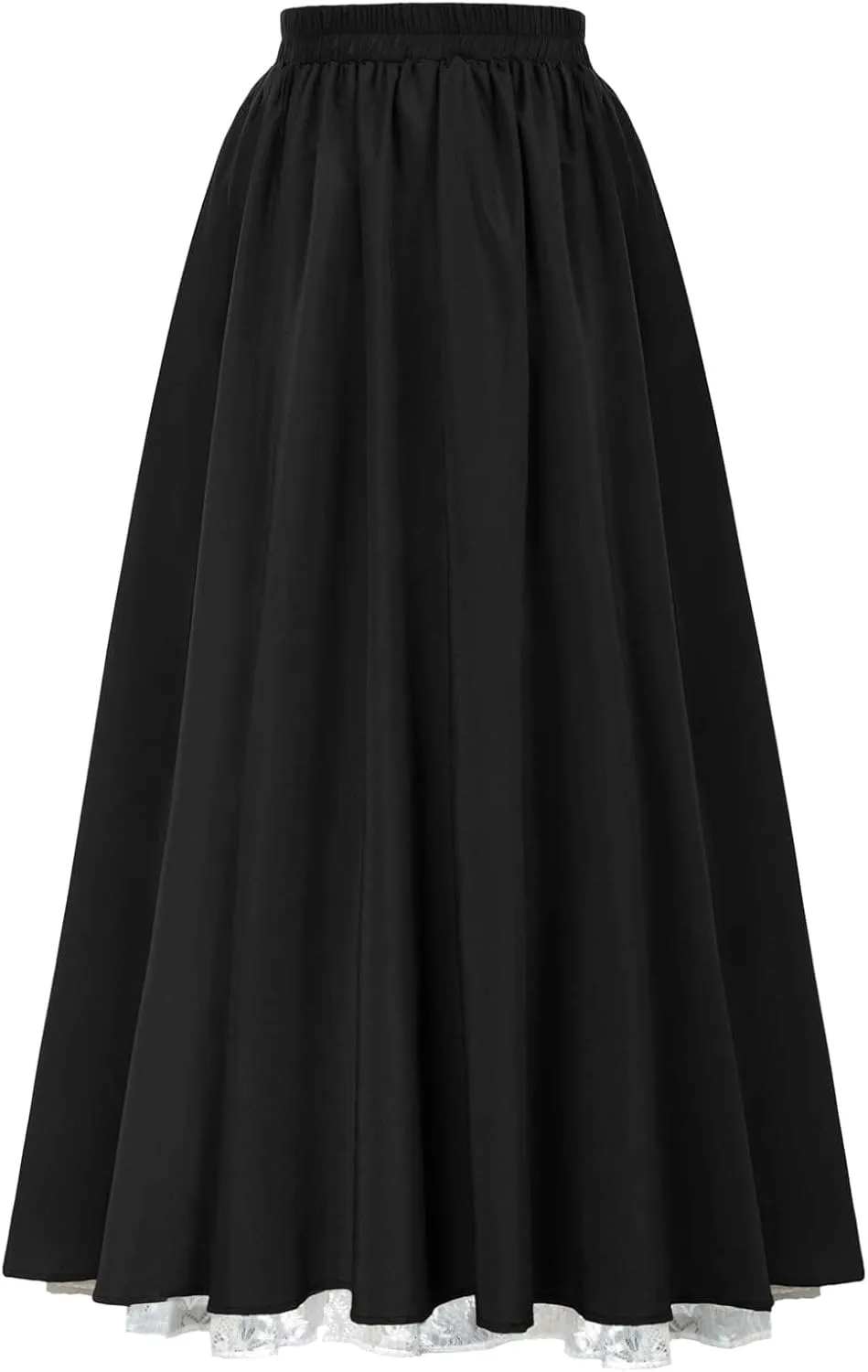 2025 Half Slip Skirt Extender 100% Cotton Vintage Underskirt Pleated Casual Beach Boho Long Skirt with Pocket