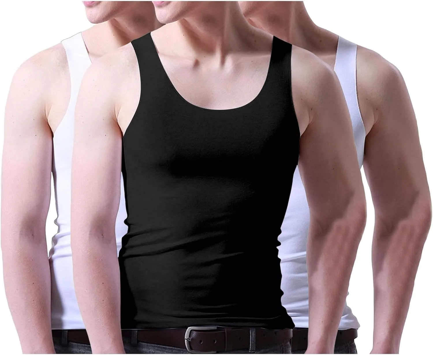 3 Pack Men's Workout Tank Tops Breathable Quick Dry Summer Sleeveless Silk Muscle Shirts Gym Workout Bodybuilding Tee