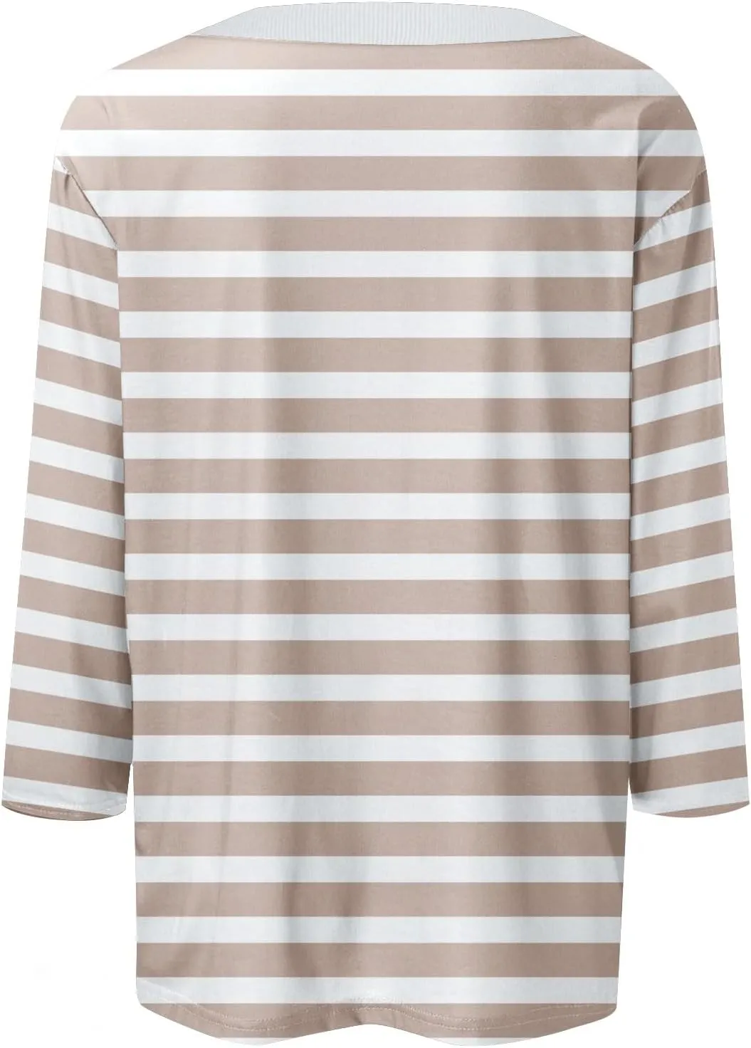 3/4 Length Sleeve Womens Tops Plus Size,Basic Elbow Sleeve Workout Top Striped Shirt Crew Neck 3 Quarter Sleeve Tees