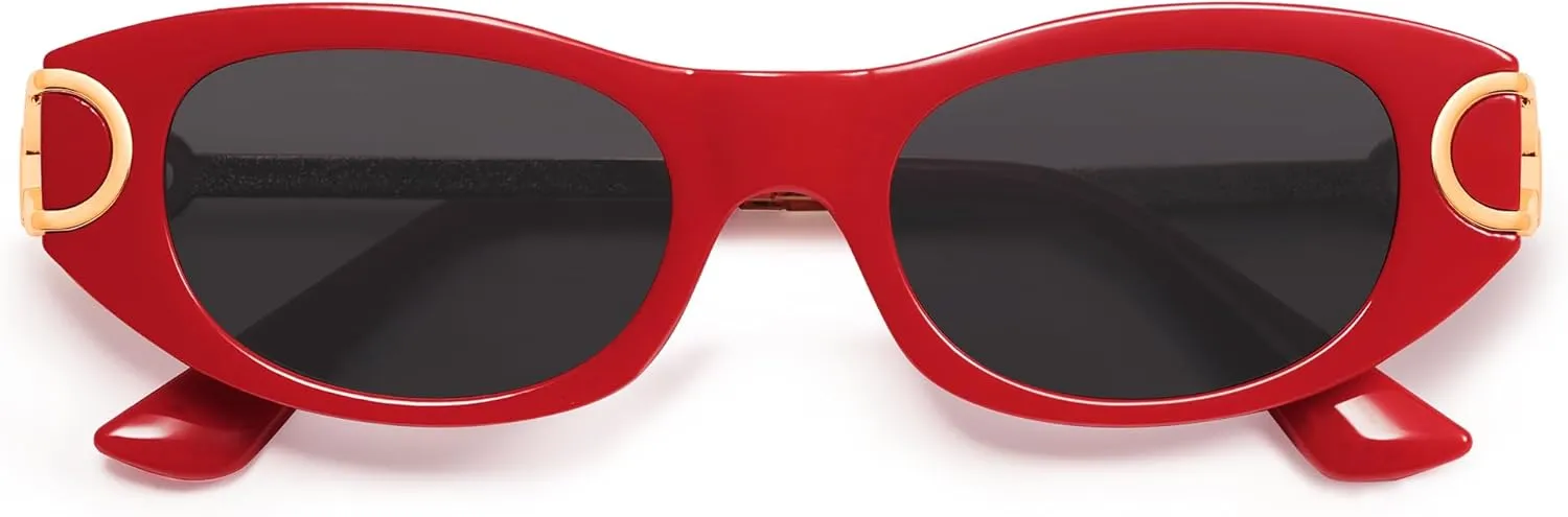 AMOMOMA Retro Oval Sunglasses for Womens Trendy Vintage Cat Eye Sunglasses 2024 AM6642