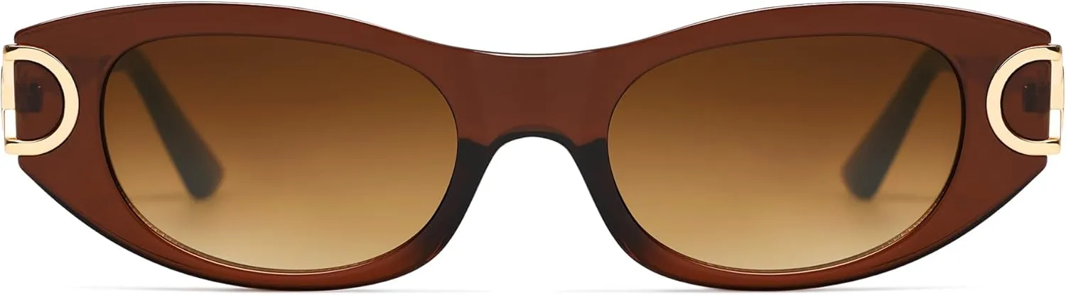 AMOMOMA Retro Oval Sunglasses for Womens Trendy Vintage Cat Eye Sunglasses 2024 AM6642