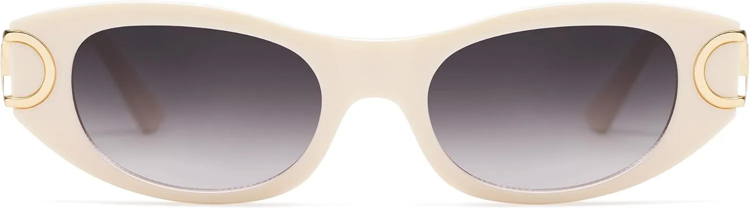AMOMOMA Retro Oval Sunglasses for Womens Trendy Vintage Cat Eye Sunglasses 2024 AM6642