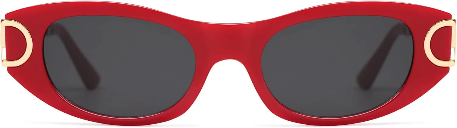 AMOMOMA Retro Oval Sunglasses for Womens Trendy Vintage Cat Eye Sunglasses 2024 AM6642