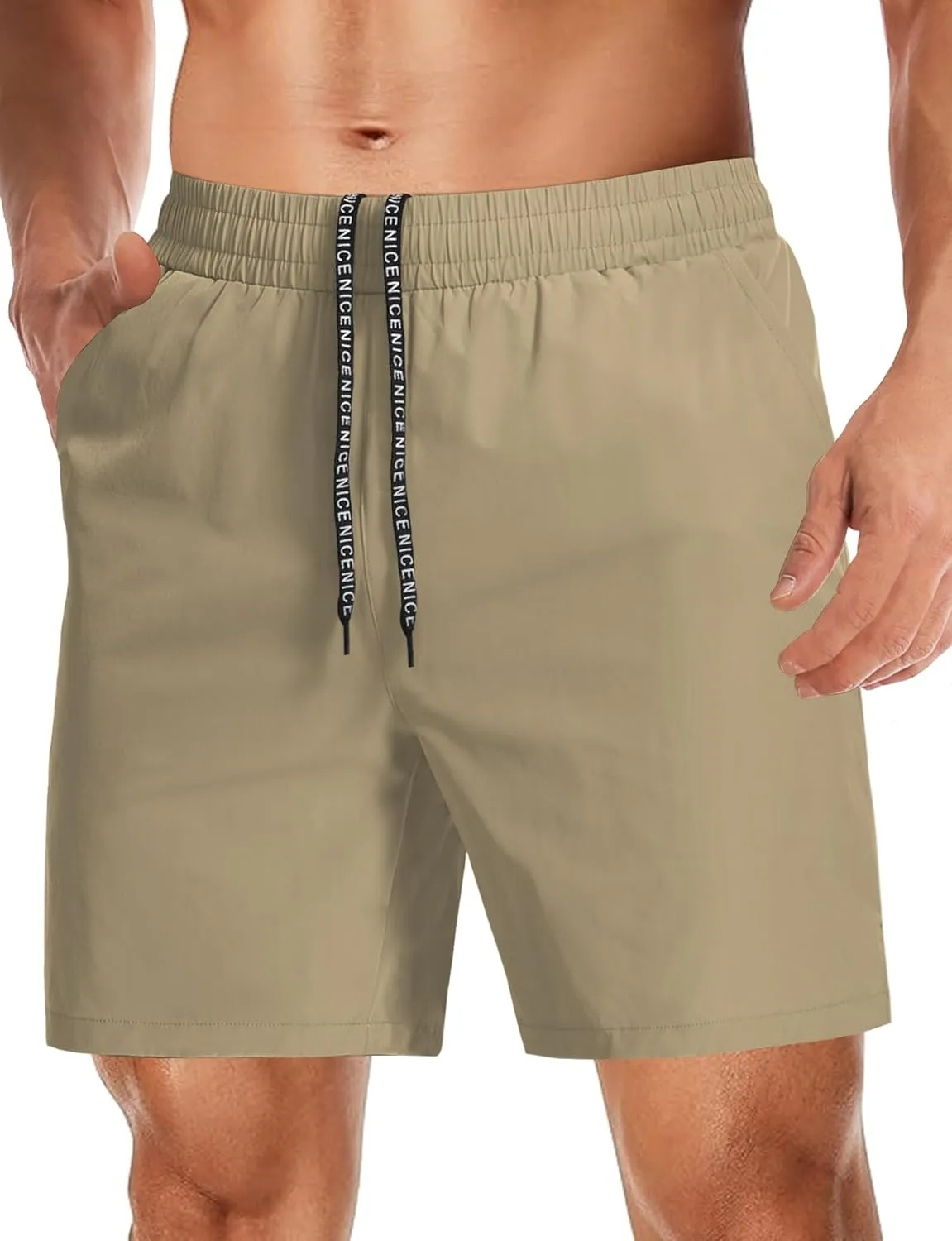 Aolesy Mens Athletic Shorts 7” Quick Dry Gym Running Shorts with Zipper Pockets Lightweight Workout Shorts