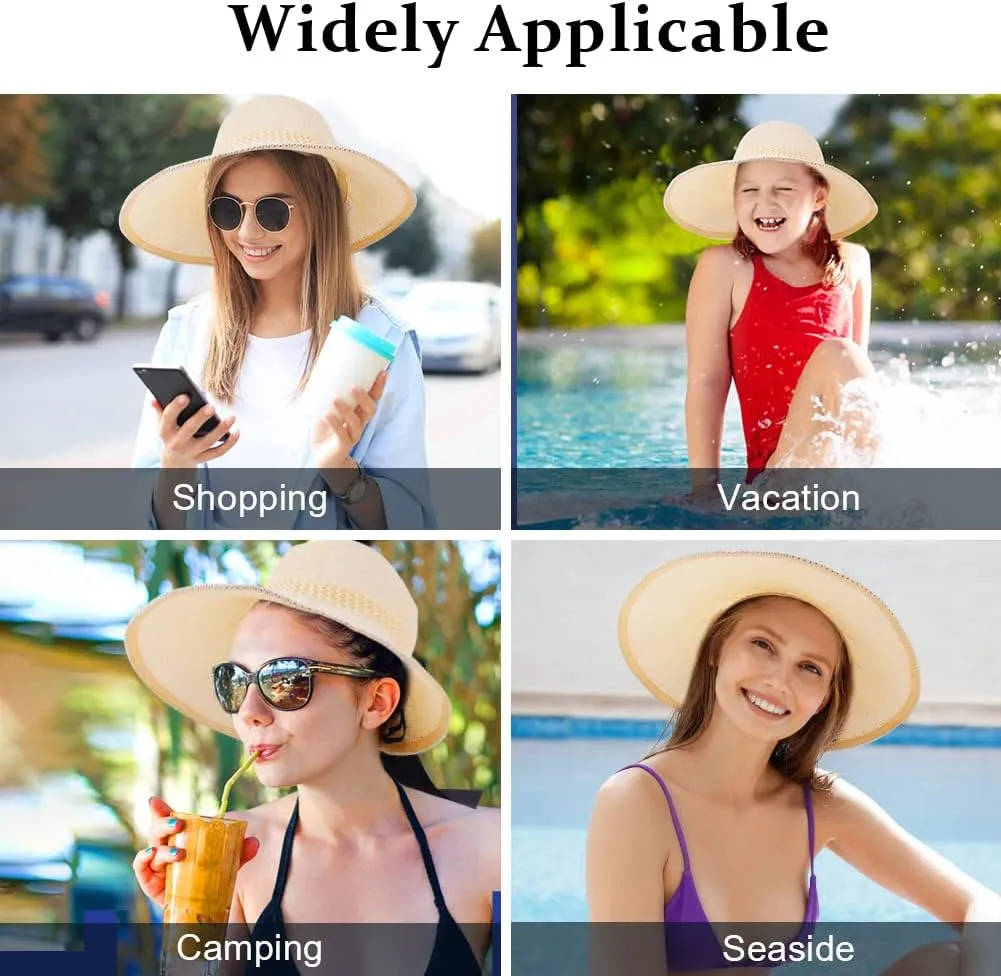 AOMIG Sun Visor Hats Sun Hats for Women Wide Brim Sun Straw Hat UPF Summer Empty Top Sun Cap UV Protection Sun Cap Foldable