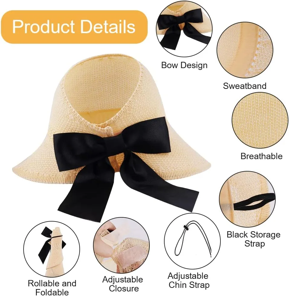 AOMIG Sun Visor Hats Sun Hats for Women Wide Brim Sun Straw Hat UPF Summer Empty Top Sun Cap UV Protection Sun Cap Foldable