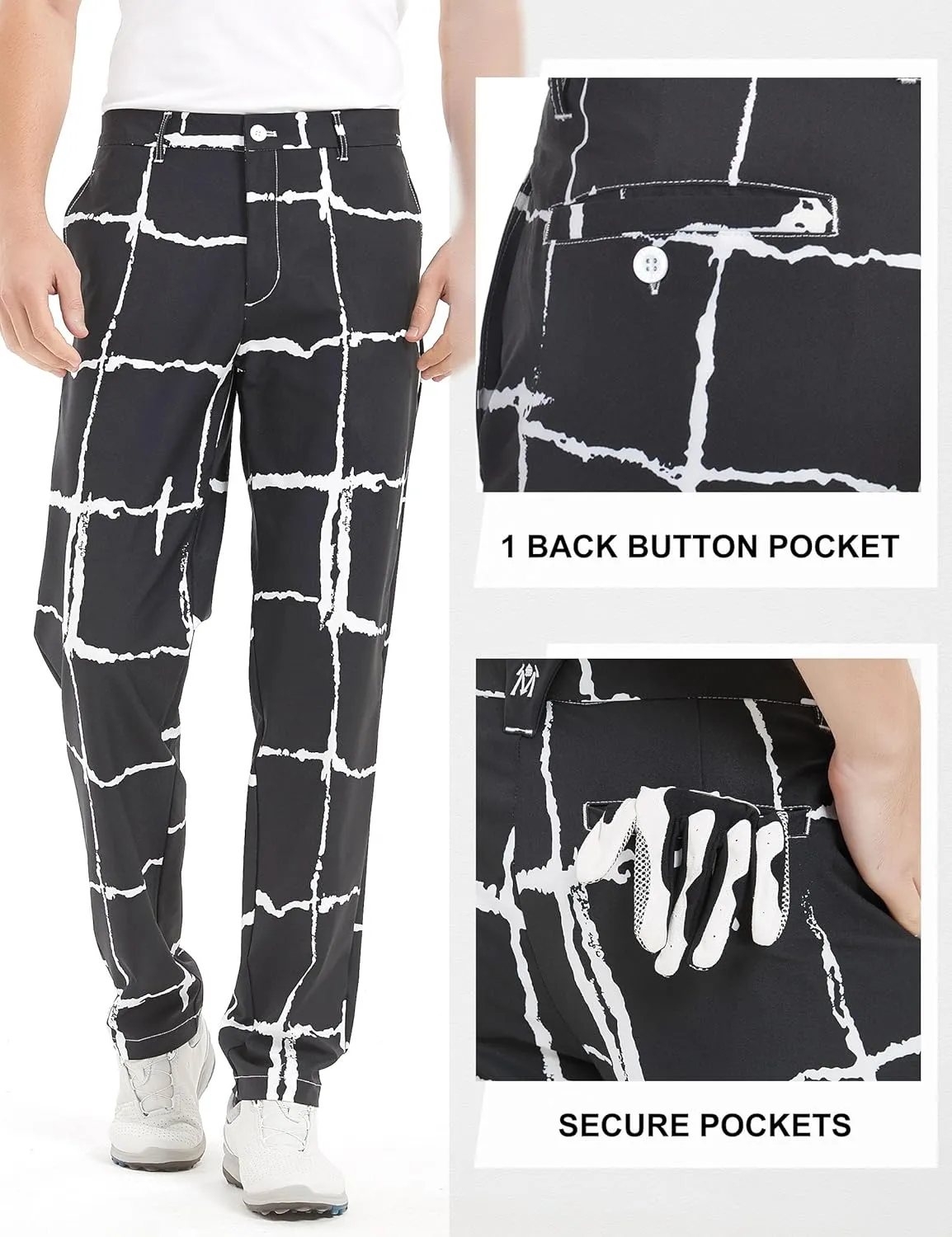 Bakery Men's Golf Pants Stretch Lightweight Straight Relaxed Fit Flat Front Pants