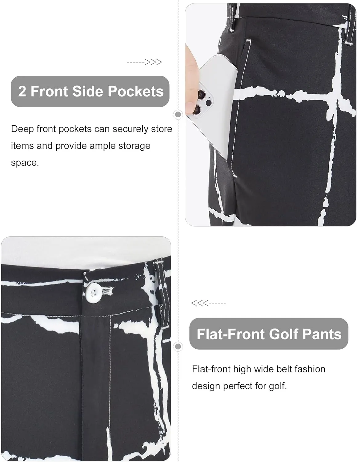 Bakery Men's Golf Pants Stretch Lightweight Straight Relaxed Fit Flat Front Pants