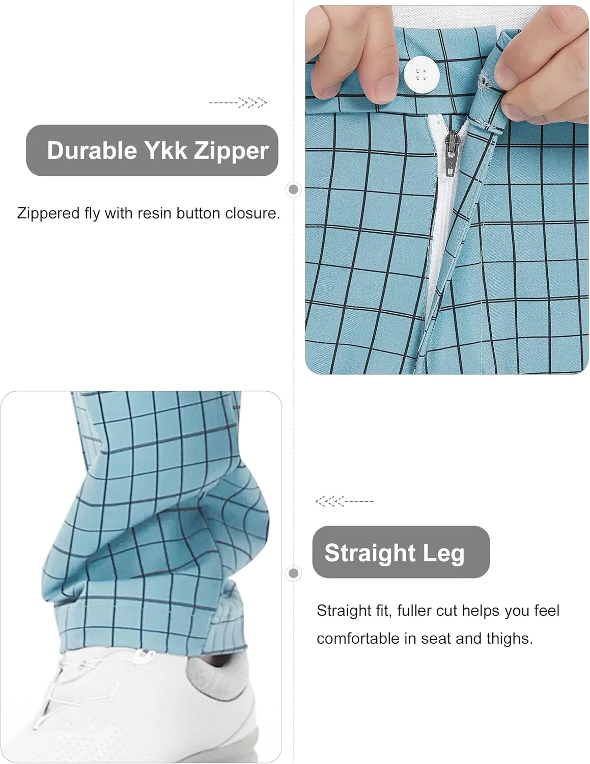Bakery Men's Golf Pants Stretch Lightweight Straight Relaxed Fit Flat Front Pants