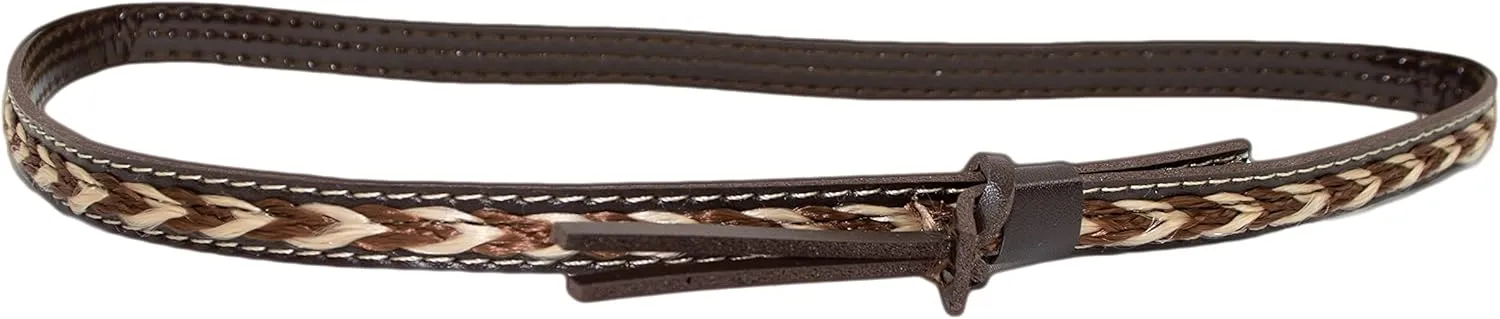 Beaded Vegan Leather Horsehair Hat Bands for Cowboy Panama Fedora Rancher Hats