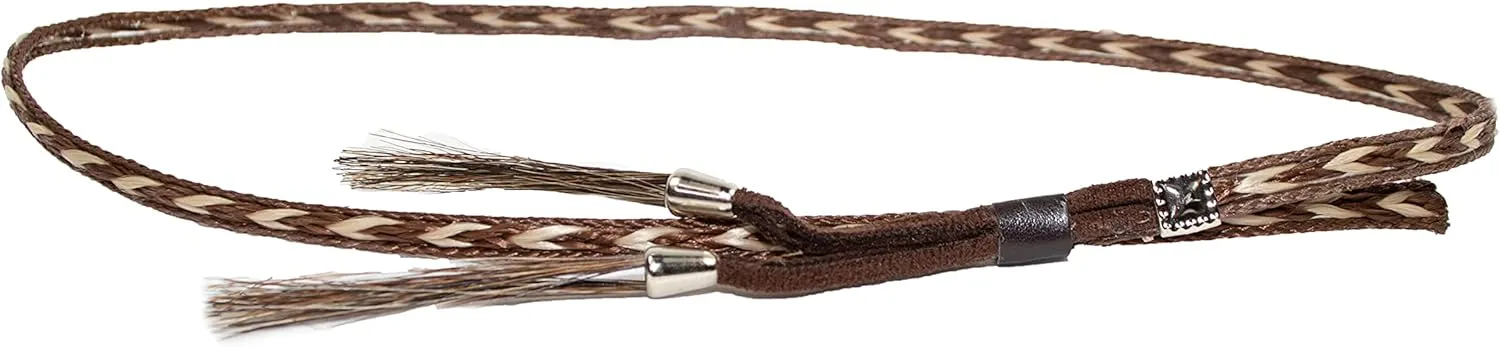 Beaded Vegan Leather Horsehair Hat Bands for Cowboy Panama Fedora Rancher Hats