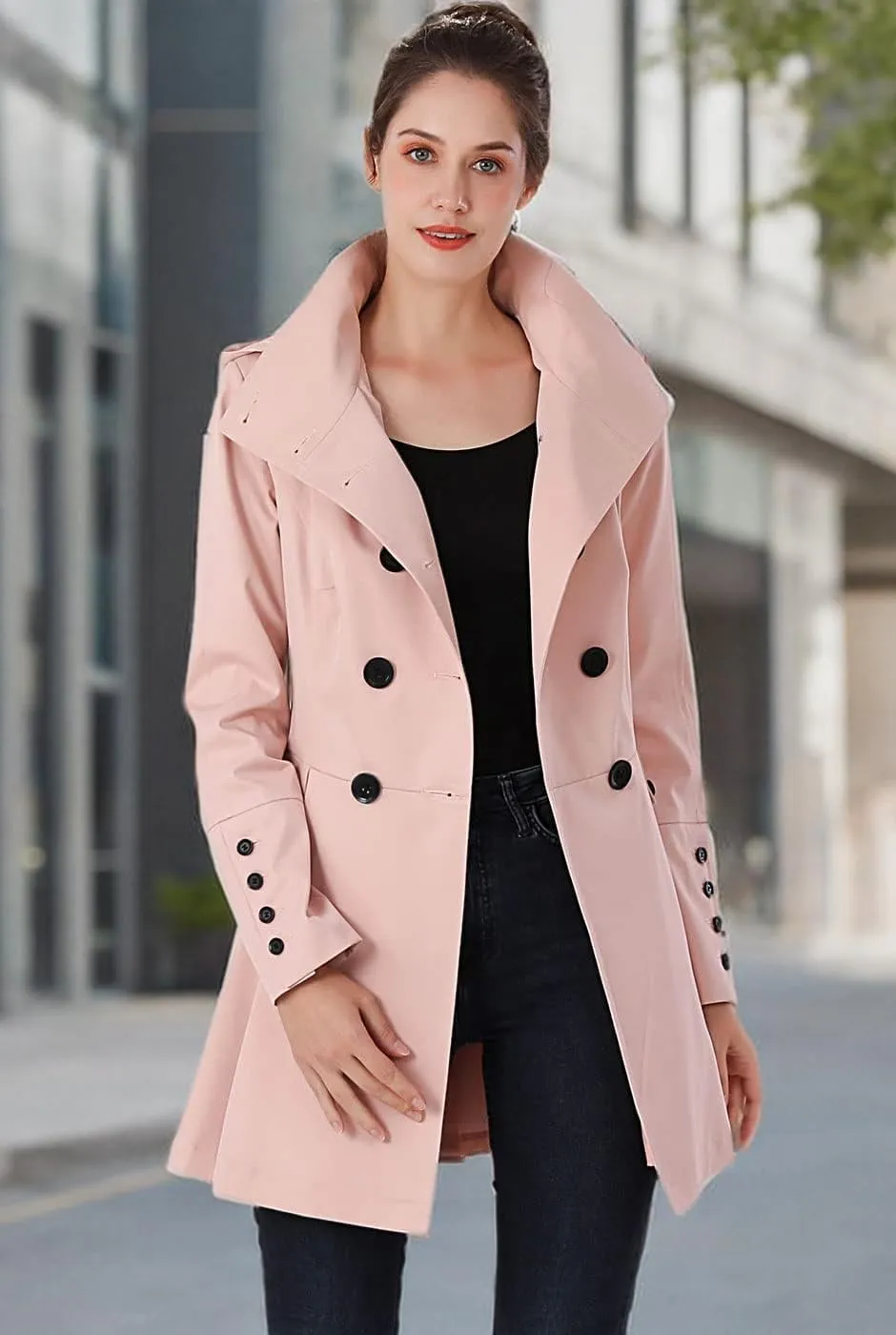 BGSD Women Nicole Waterproof Hooded Fit & Flare Trench Coat - Regular & Plus Size