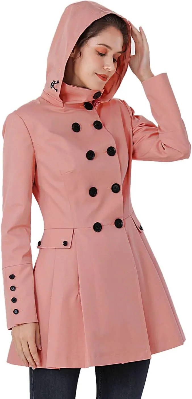 BGSD Women Nicole Waterproof Hooded Fit & Flare Trench Coat - Regular & Plus Size