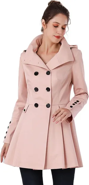 BGSD Women Nicole Waterproof Hooded Fit & Flare Trench Coat - Regular & Plus Size
