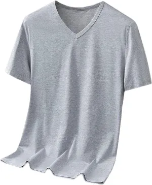 Big and Tall Shirts for Men Casual V Neck Short Sleeve T Shirts Plus Size Loose Summer Tee Tops Comfy Cotton T-Shirts