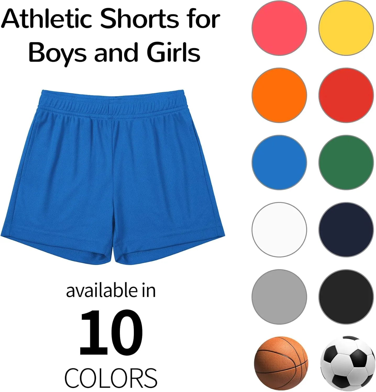 Boys and Girls Basketball Shorts Athletic Soccer Shorts Sizes 2T to Youth
