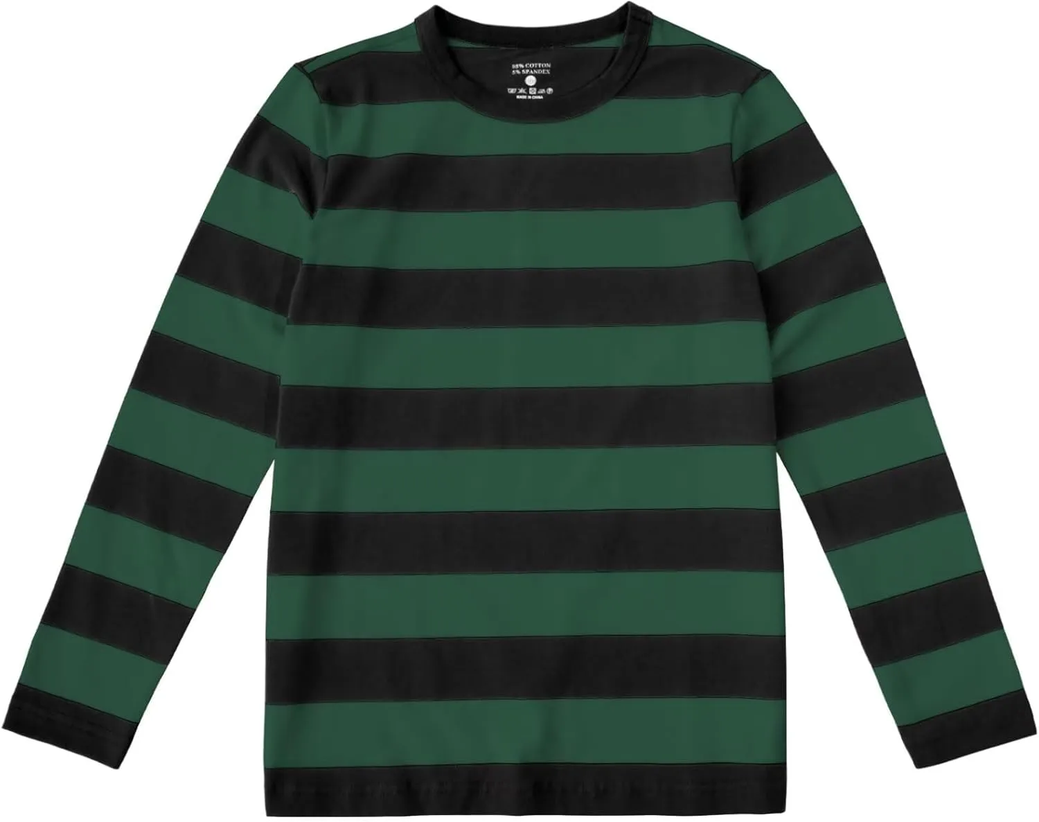 Boy's Long Sleeve T-Shirts Striped, Cotton Blend Crewneck Tee Kids Stripes Shirt