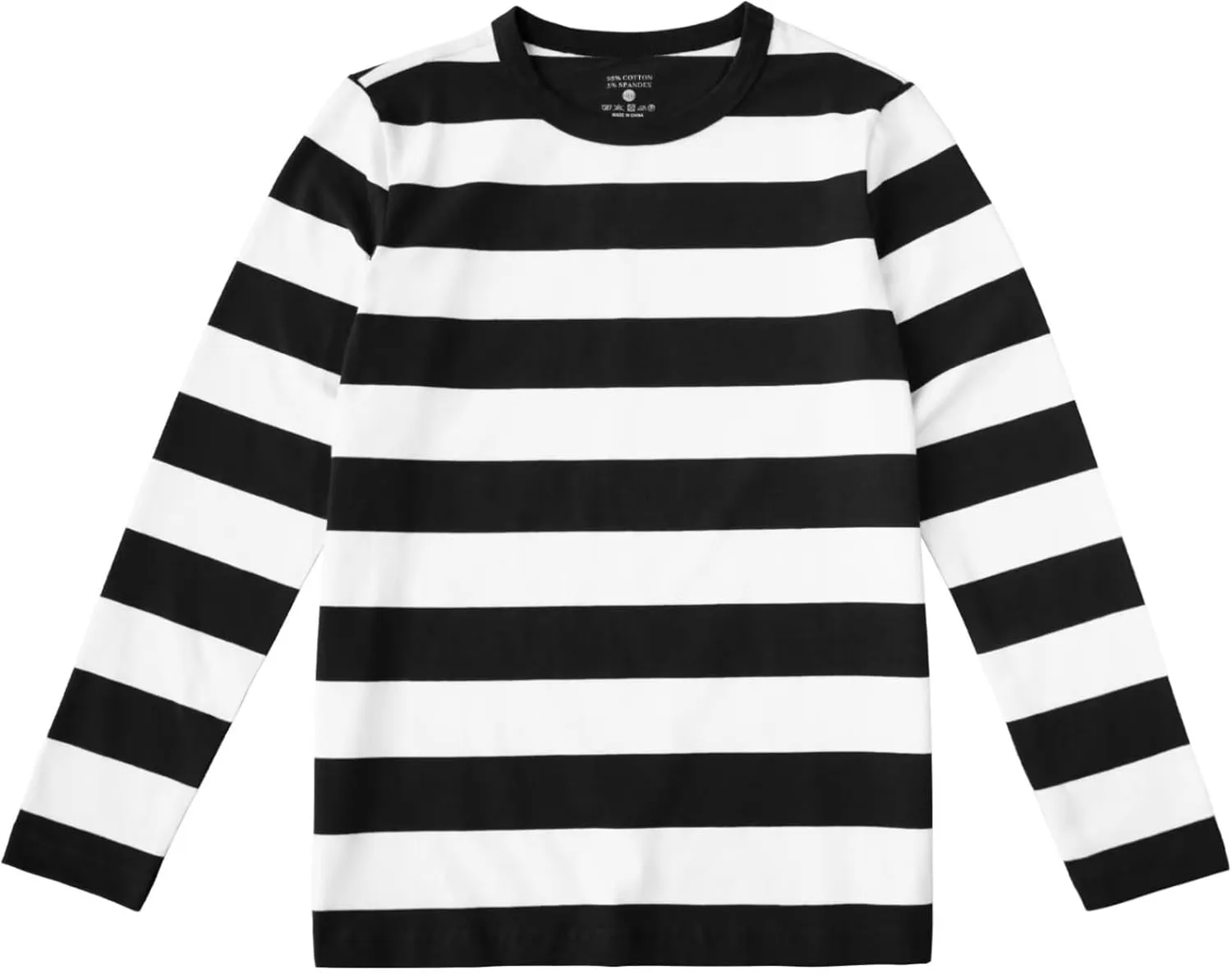 Boy's Long Sleeve T-Shirts Striped, Cotton Blend Crewneck Tee Kids Stripes Shirt