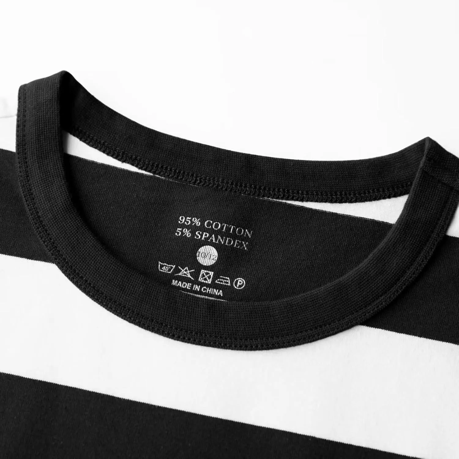 Boy's Long Sleeve T-Shirts Striped, Cotton Blend Crewneck Tee Kids Stripes Shirt