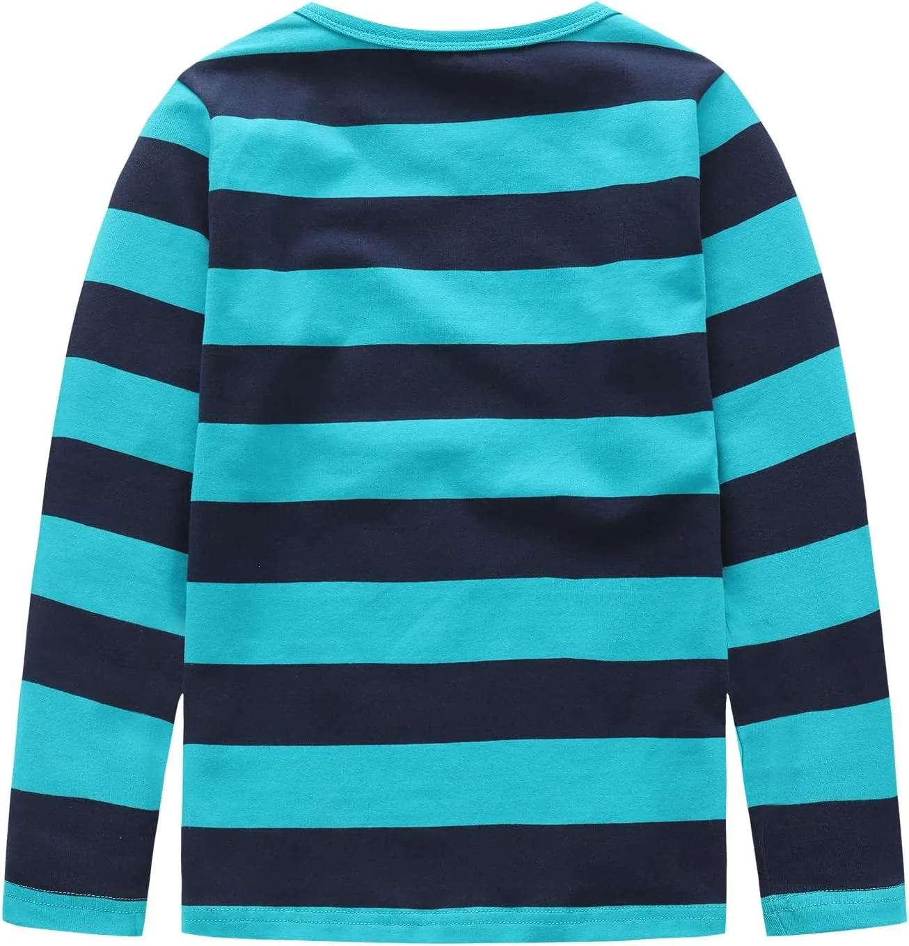Boys Rainbow Striped Shirts for Kids Long Sleeve Cotton T-Shirts O-Neck Tops