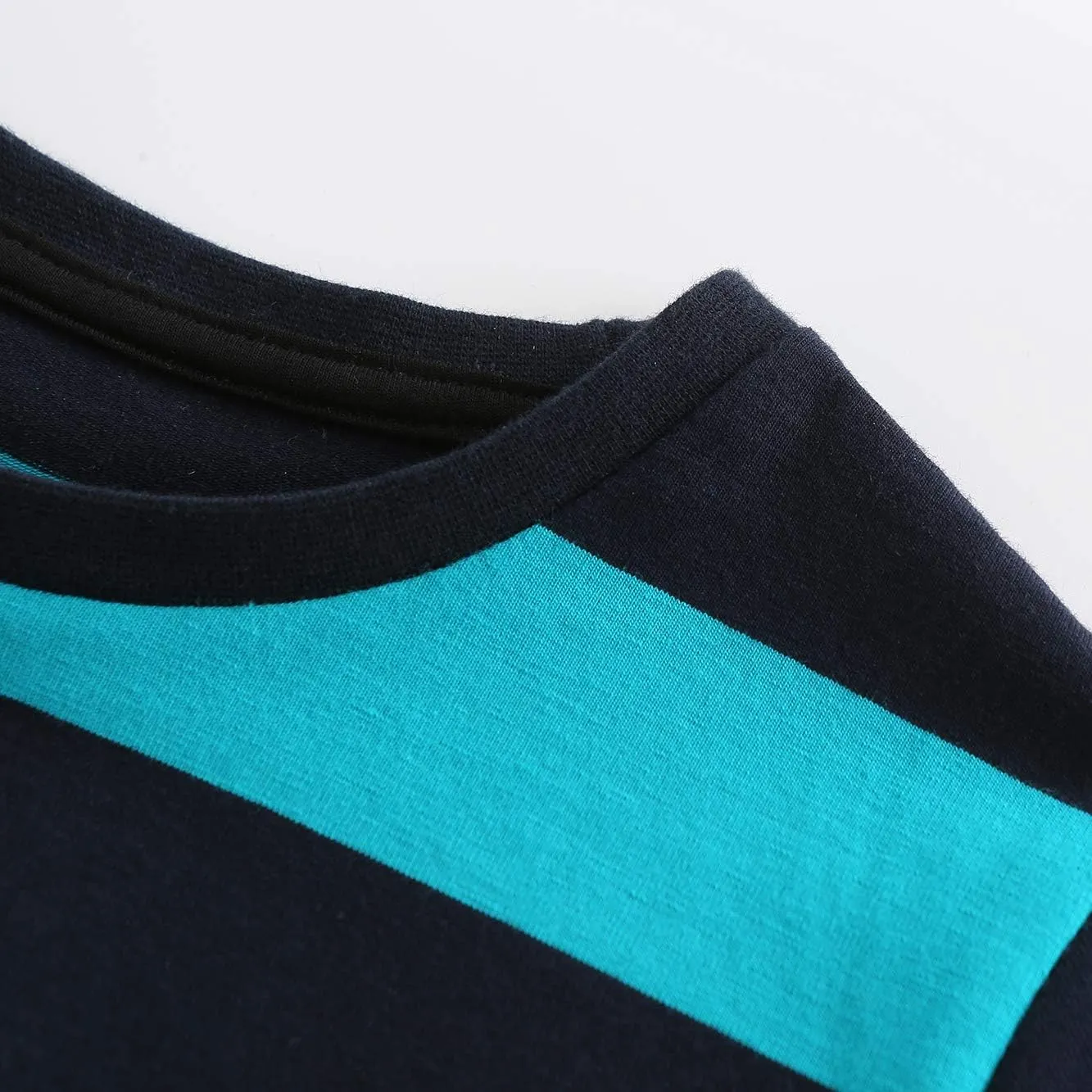 Boys Rainbow Striped Shirts for Kids Long Sleeve Cotton T-Shirts O-Neck Tops
