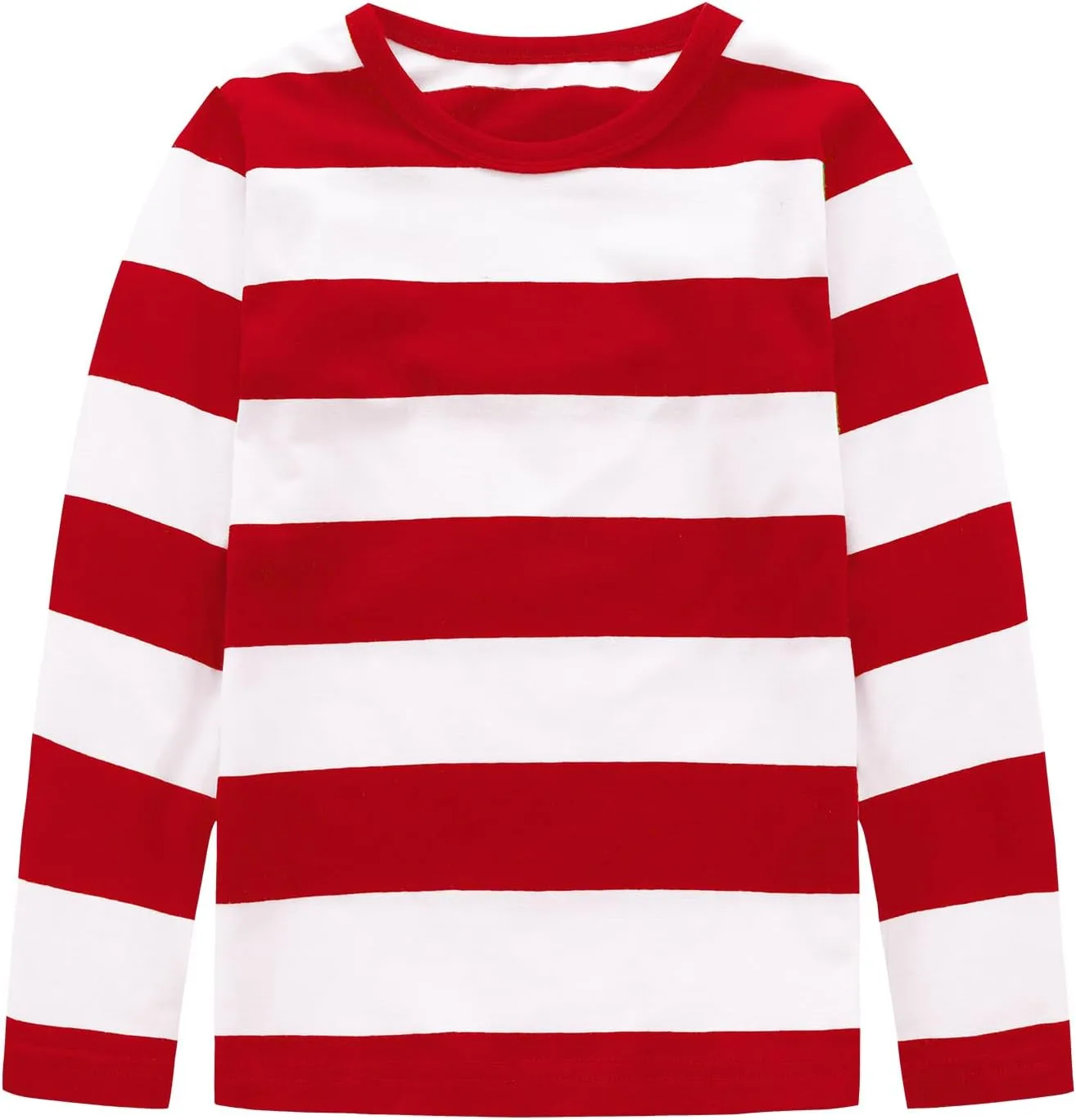 Boys Rainbow Striped Shirts for Kids Long Sleeve Cotton T-Shirts O-Neck Tops
