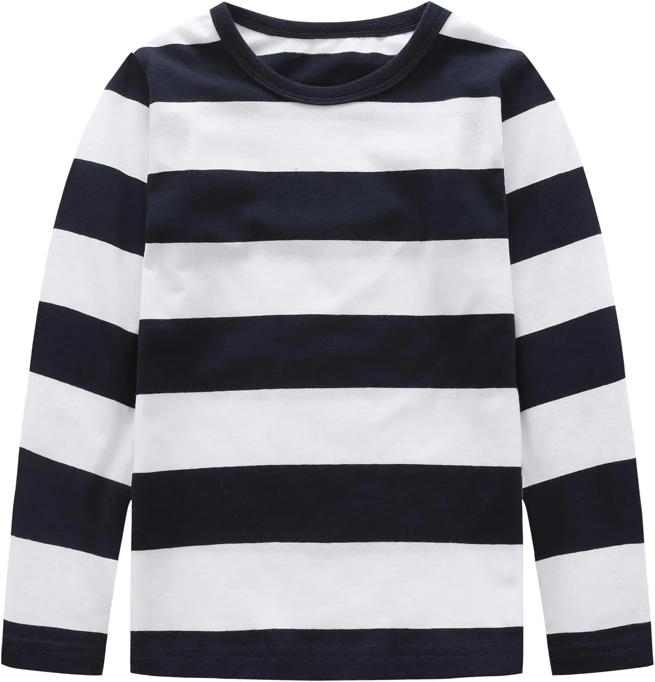 Boys Rainbow Striped Shirts for Kids Long Sleeve Cotton T-Shirts O-Neck Tops