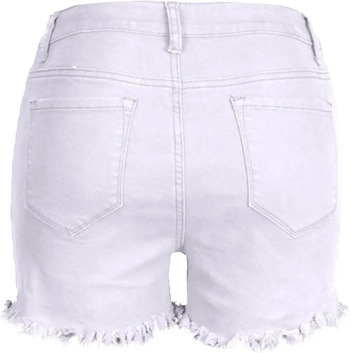 BTDECLAR Women's Raw Hem Jeans Shorts High Waisted Stretchy Frayed Distressed Denim Shorts Slim Casual Comfy Cargo Shorts