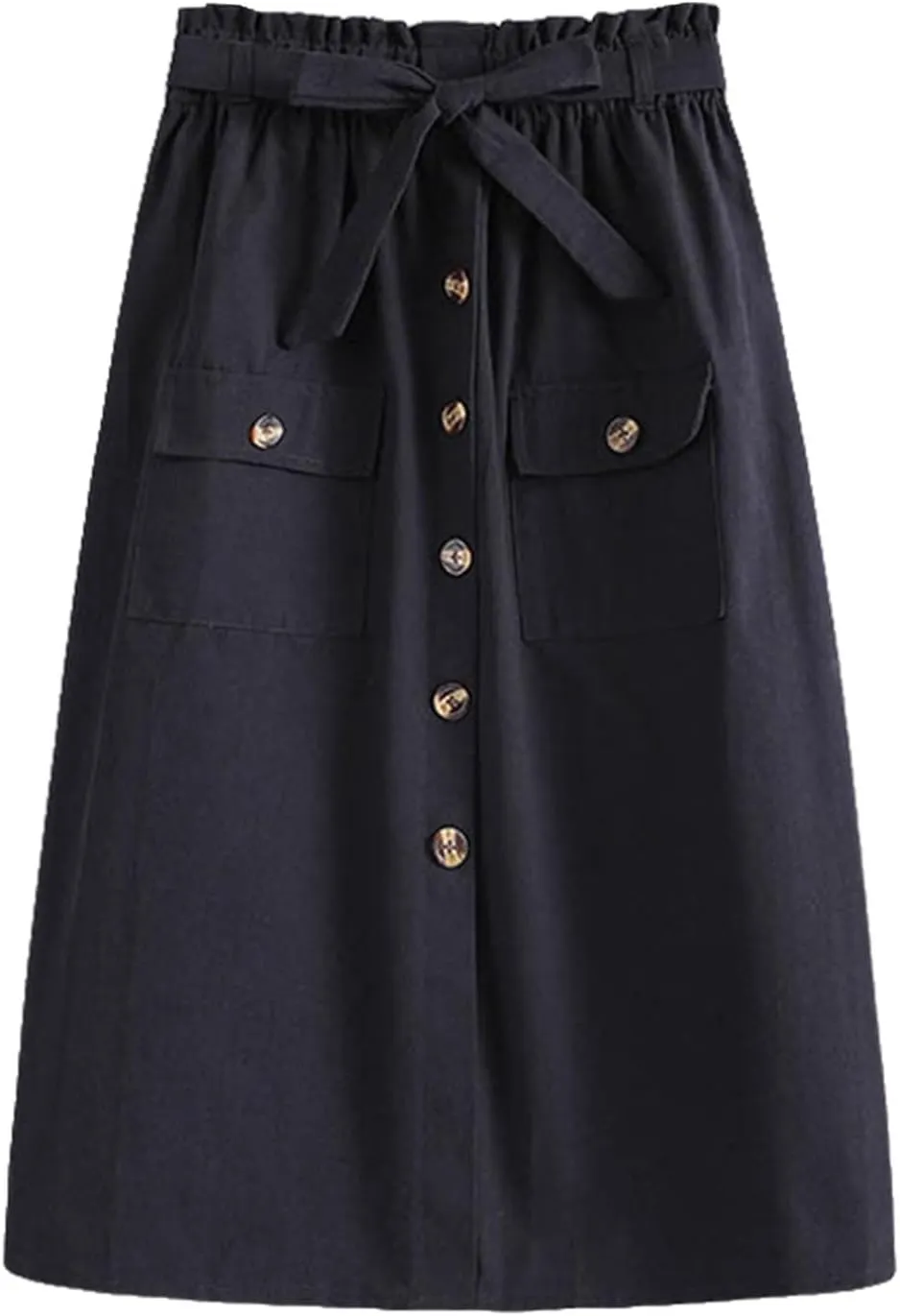 Cargo Midi Skirts for Women Drawstring Elastic High Waisted Long Skirt with Pockets 2025 Summer Y2K Vacation Clothes