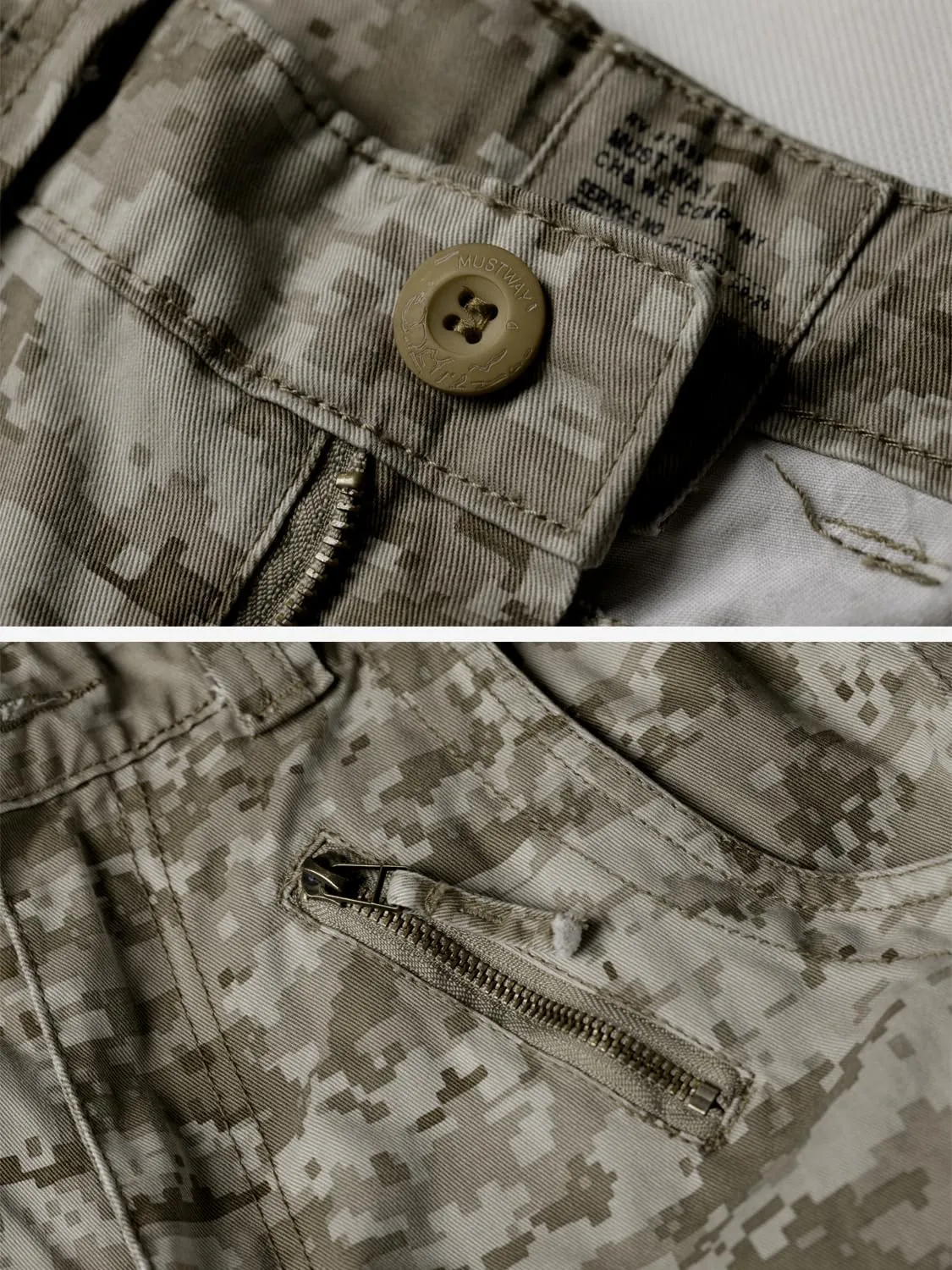 Cargo Pants for Men Casual Outdoor Relaxed Fit Camo Work Pants with 8 Pockets No Belt
