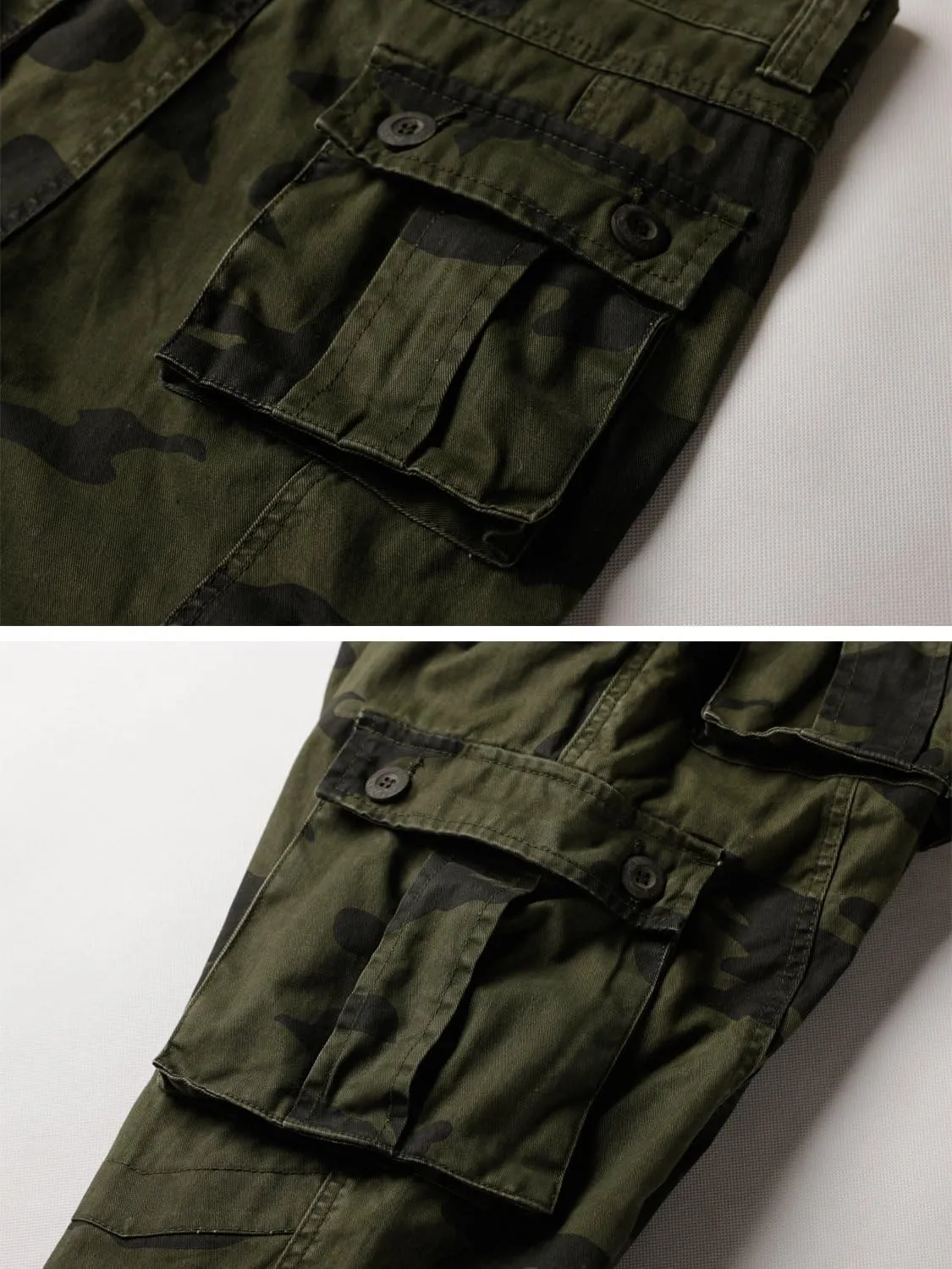 Cargo Pants for Men Casual Outdoor Relaxed Fit Camo Work Pants with 8 Pockets No Belt