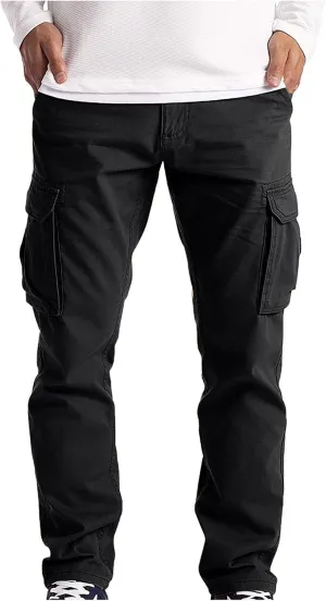 Cargo Pants for Men,WUAI Mens Casual Workout Joggings Relaxed Fit Combat Cargo Chino Trousers with Pockets Elastic Waist