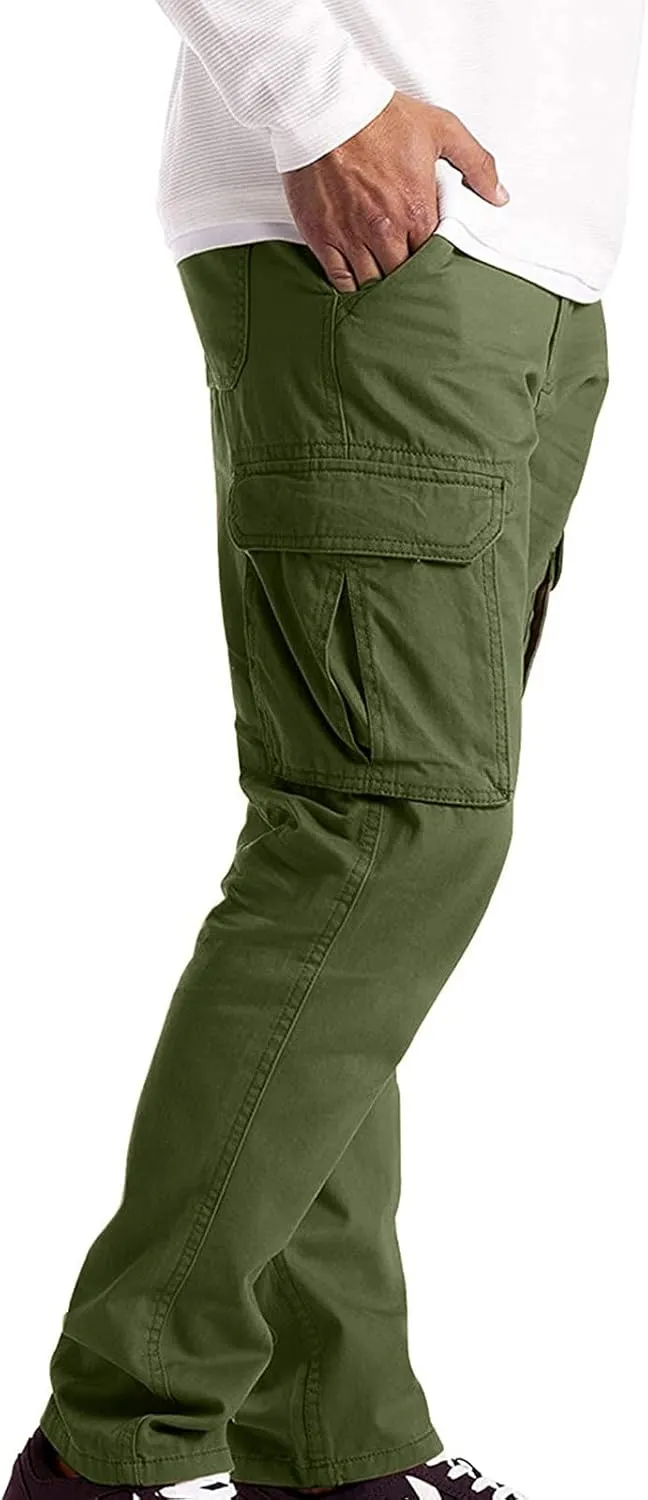 Cargo Pants for Men,WUAI Mens Casual Workout Joggings Relaxed Fit Combat Cargo Chino Trousers with Pockets Elastic Waist