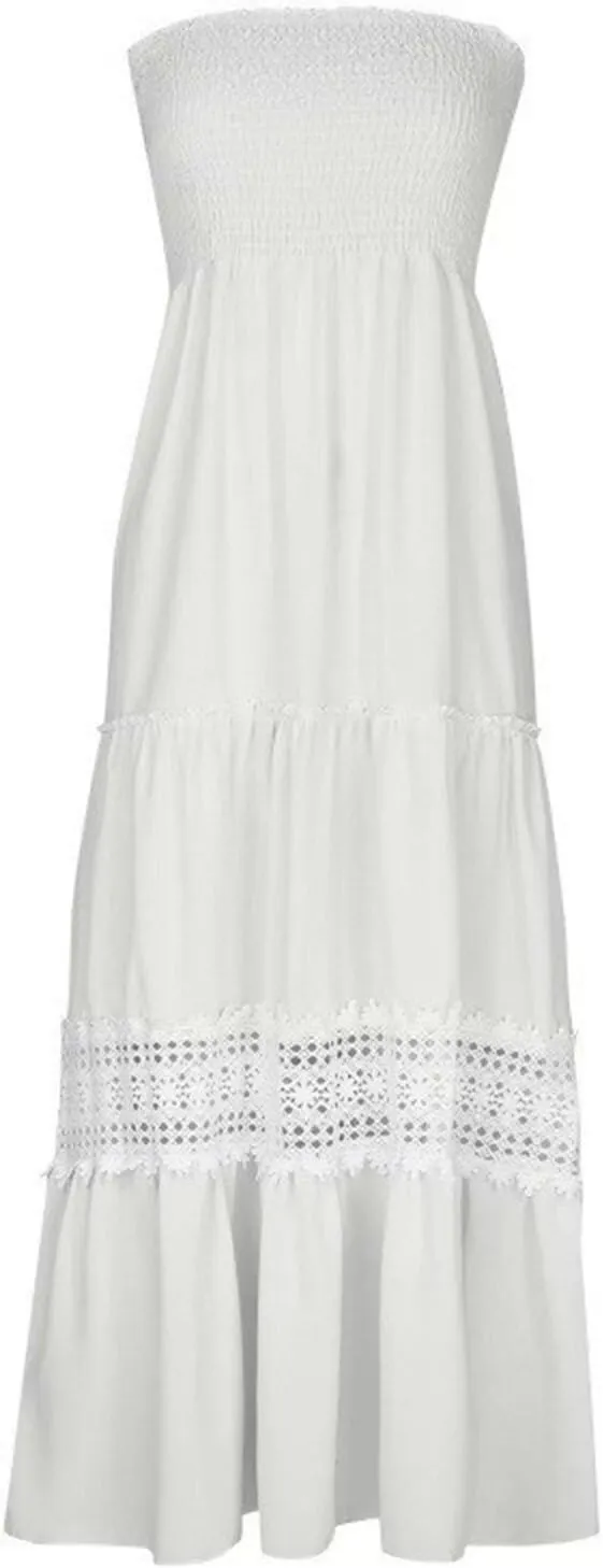 Casual Summer Dresses for Women 2025,Women's Elegant Summer Bohemian Strapless Off Shoulder Trim Beach Long Dresses