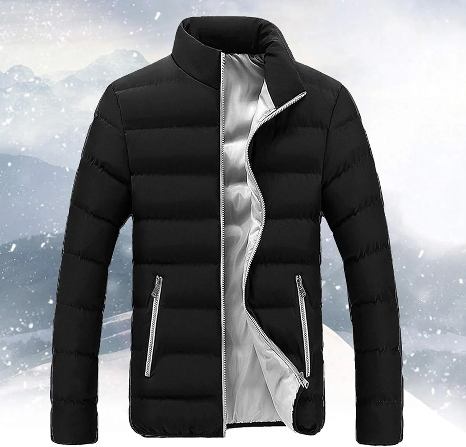 Casual Warm Outerwear Fit Thick Men Winter Coat Slim Bubble Men's Coats Mens Utility Jacket