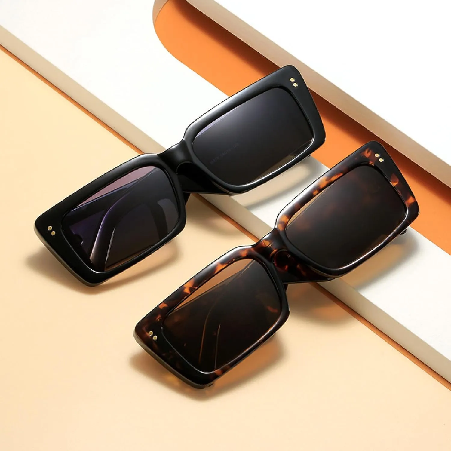 Cat Eye Rectangle Vintage Sunglasses for Woman