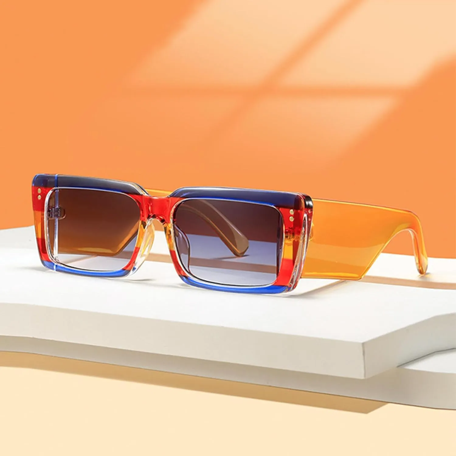 Cat Eye Rectangle Vintage Sunglasses for Woman