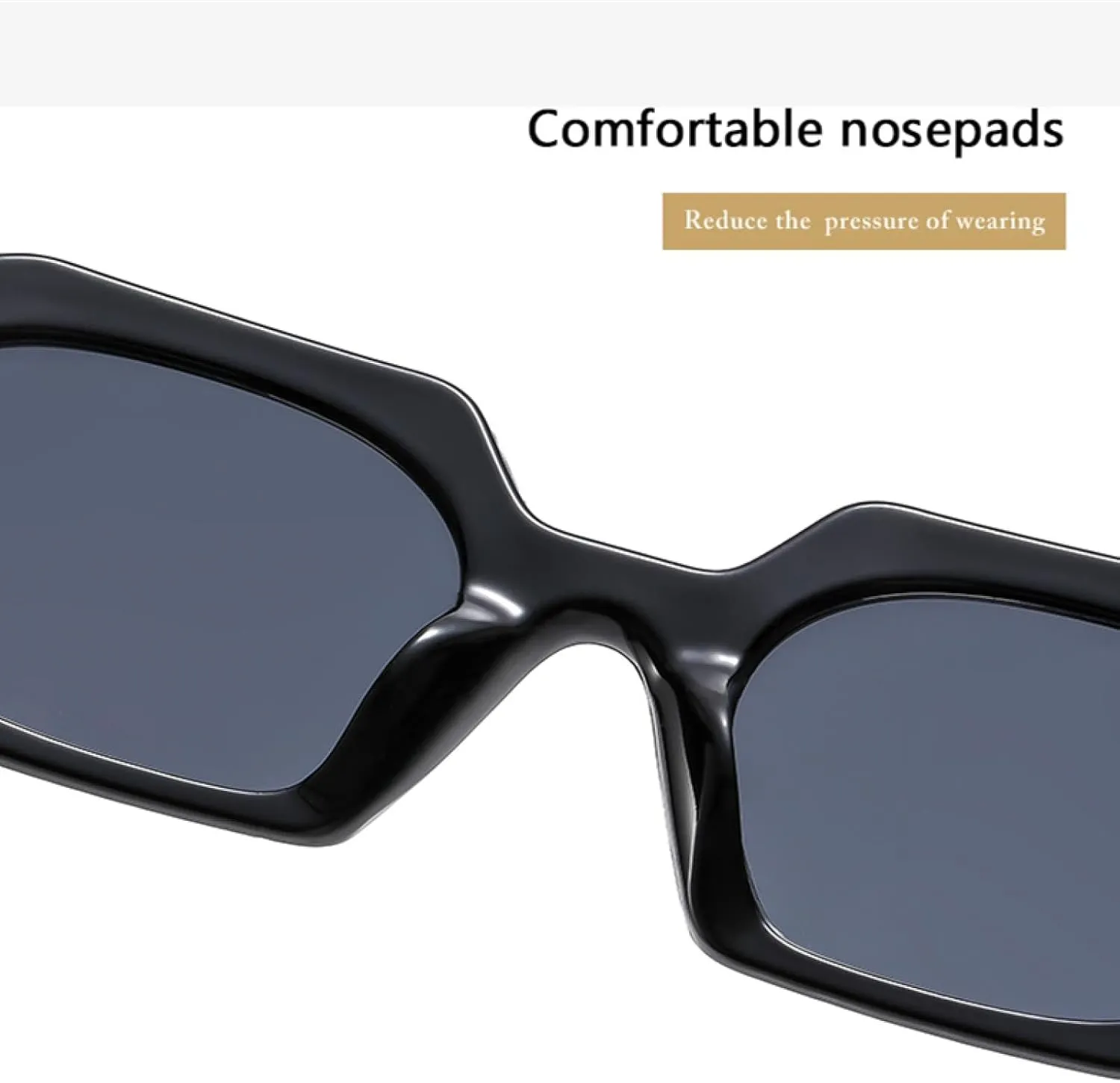 Color Contrast Versatile Sunglasses Retro Irregular Polygonal Wide Leg Female