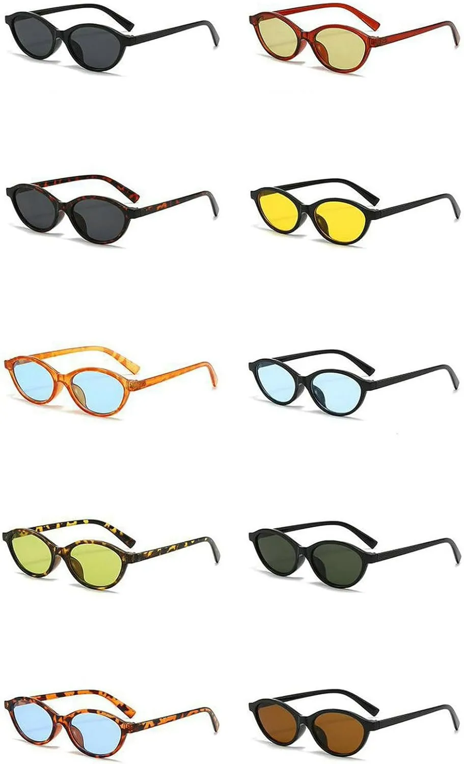 COTIA Small Oval Sunglasses for Women Men Vintage Cat Eye Oval Fashion Classic Cute Style Sun Glasses