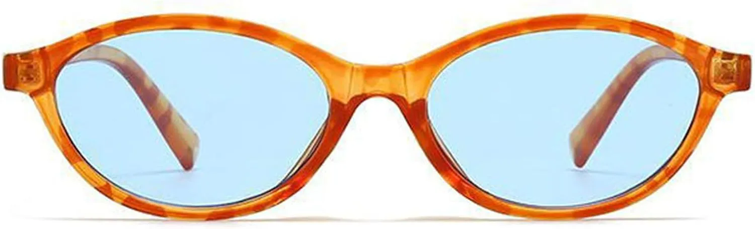 COTIA Small Oval Sunglasses for Women Men Vintage Cat Eye Oval Fashion Classic Cute Style Sun Glasses