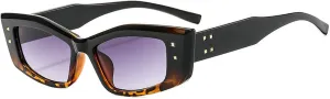 COTIA Vintage Small Square Sunglasses Women Men Trend Cat Eye Sun Glasses for Ladies Fashion Rectangular Rivet Glasses